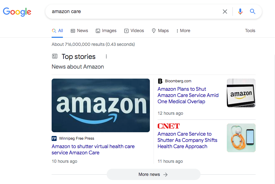 Amazon care is going to shut down