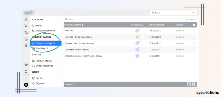 Permission management feature in patient portal