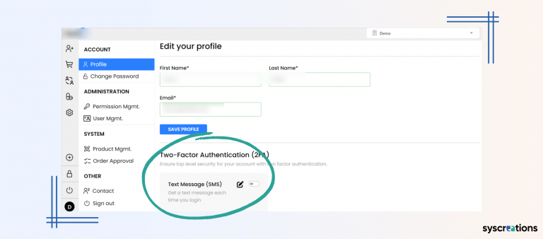 Two-factor authentication feature in the patient portal software