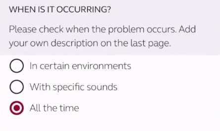 Problem occurring time for hearing