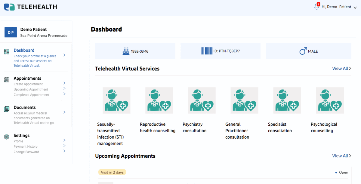 GIF of telehealth app for patient