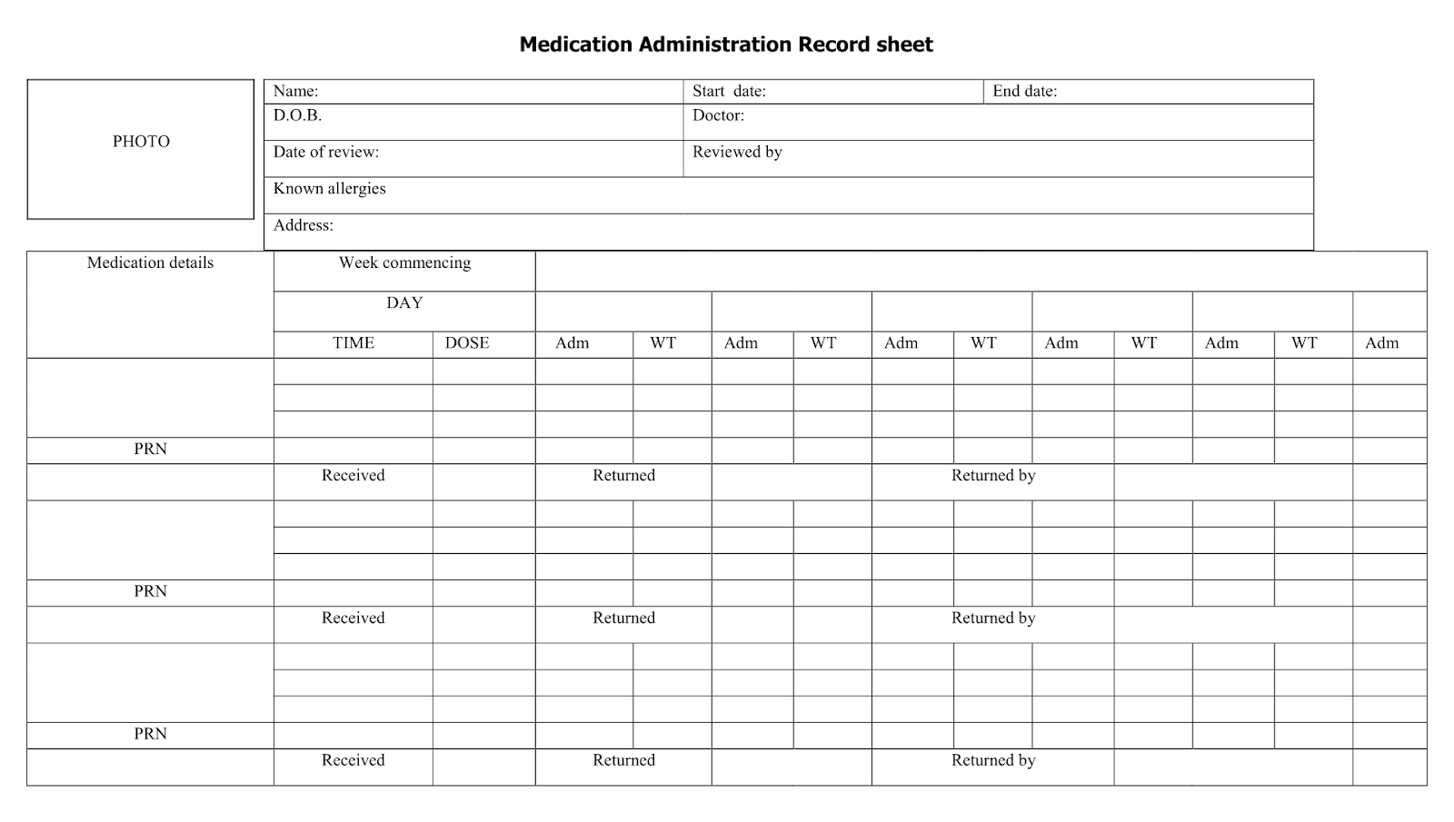 Medication tracker template 5