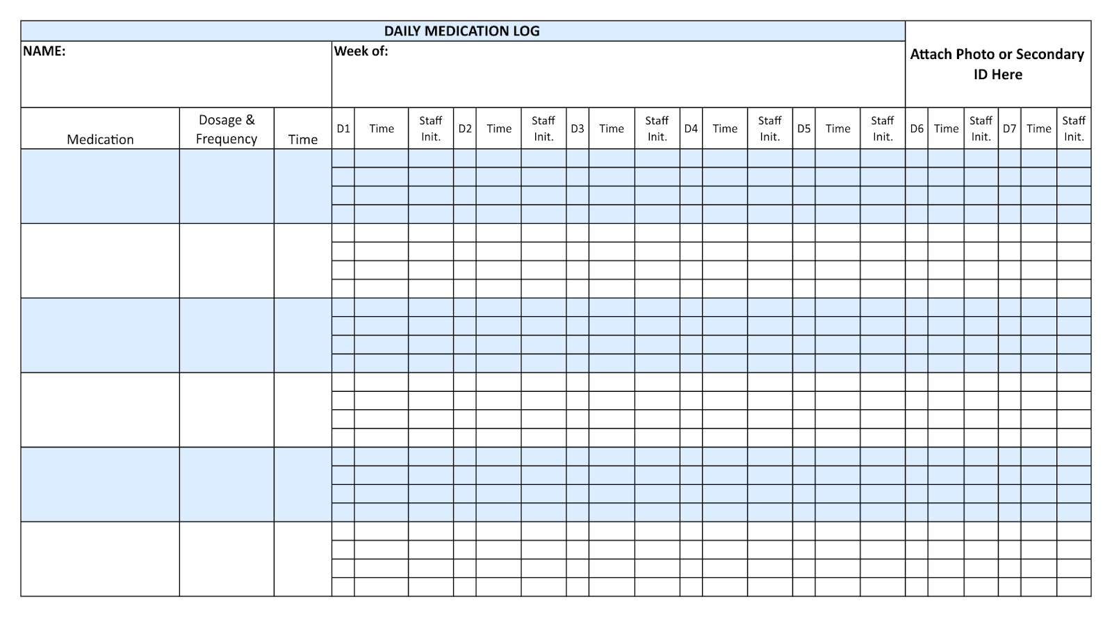 Medication tracker template 6