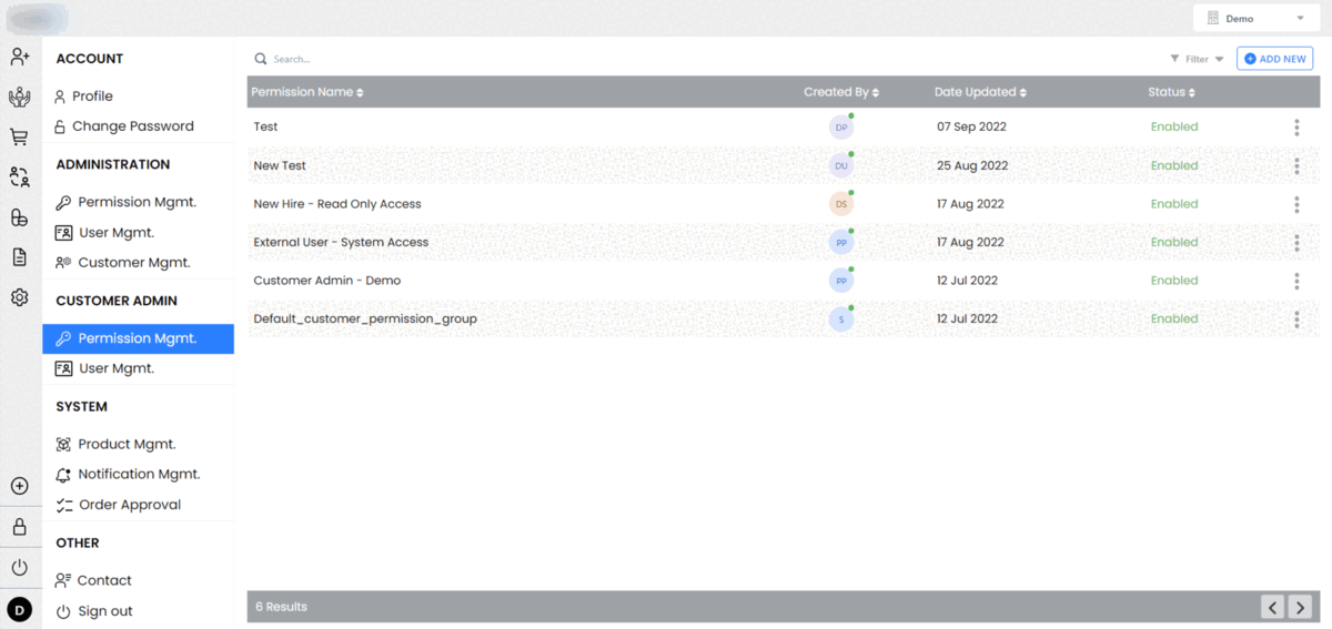 User permission management