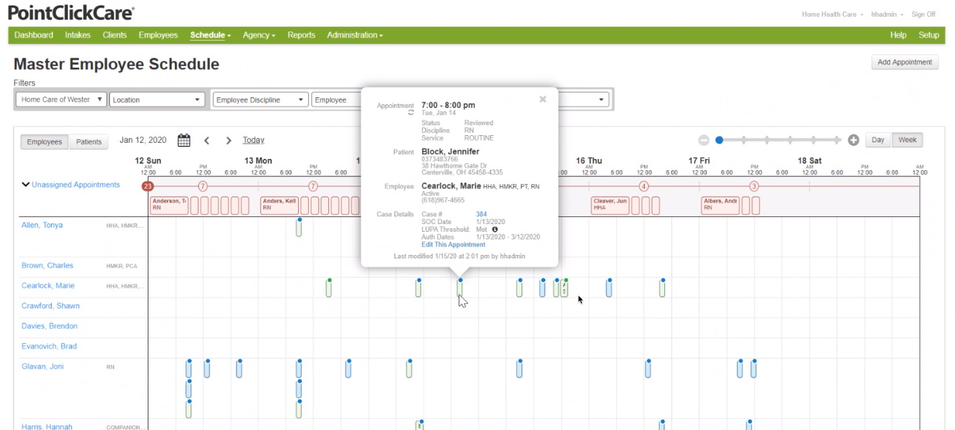 PointClickCare Home Health Care Platform