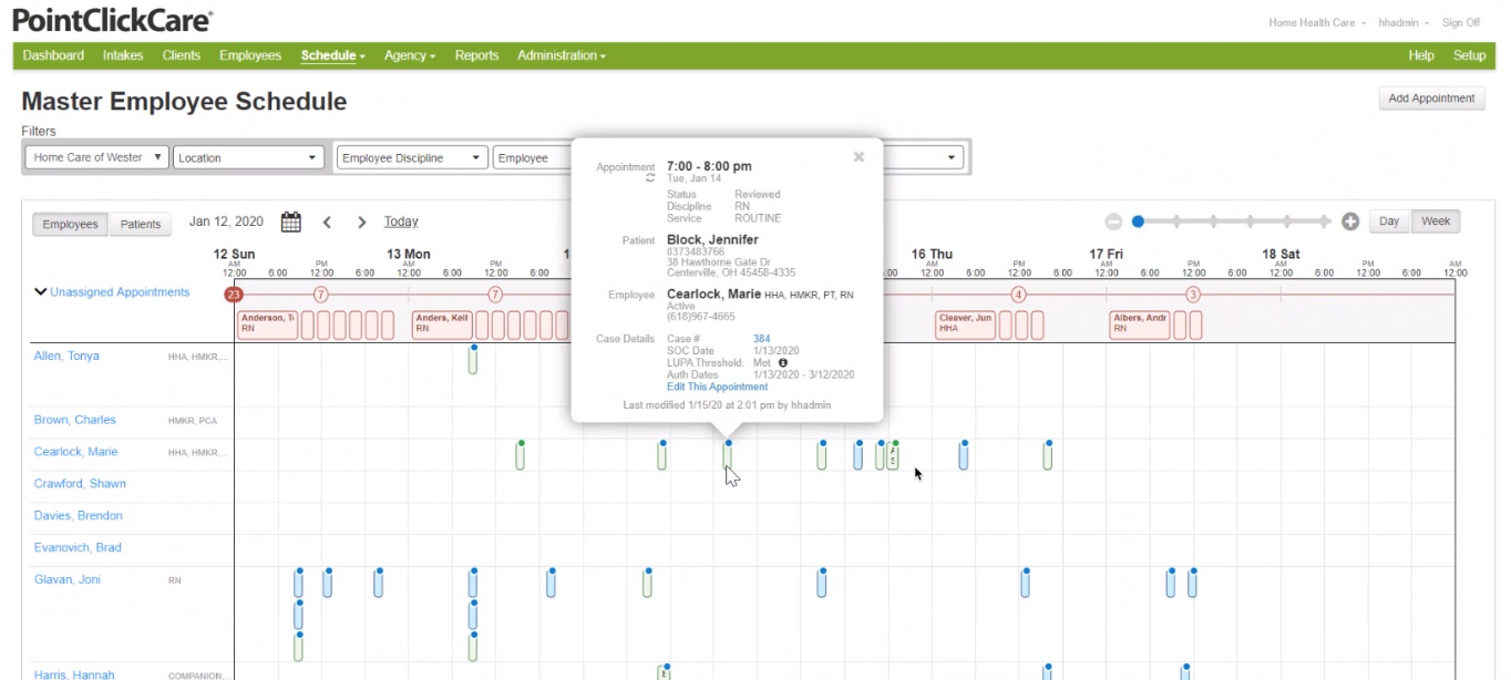 PointClickCare Home Health Care Platform 