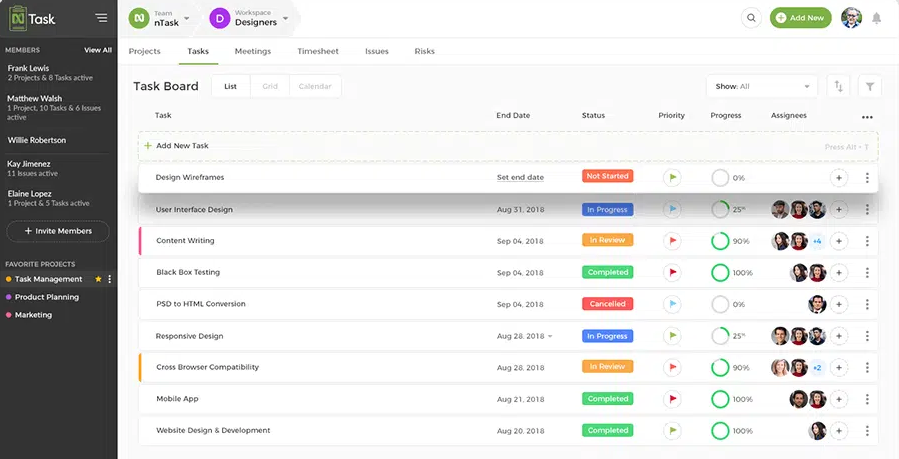 nTask project management software for healthcare