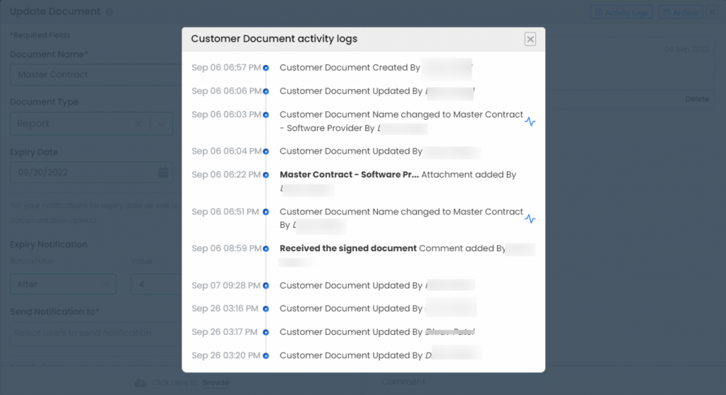 Document storage in medical practice management software