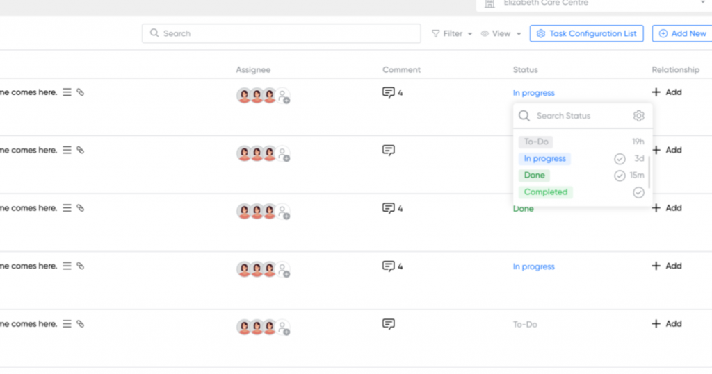 Time tracking for task