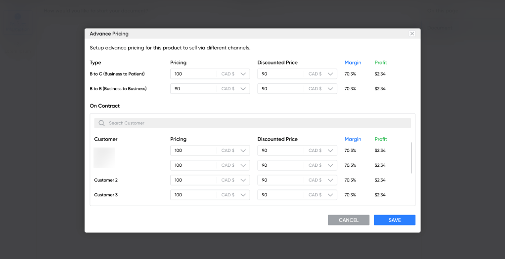 Set pricing